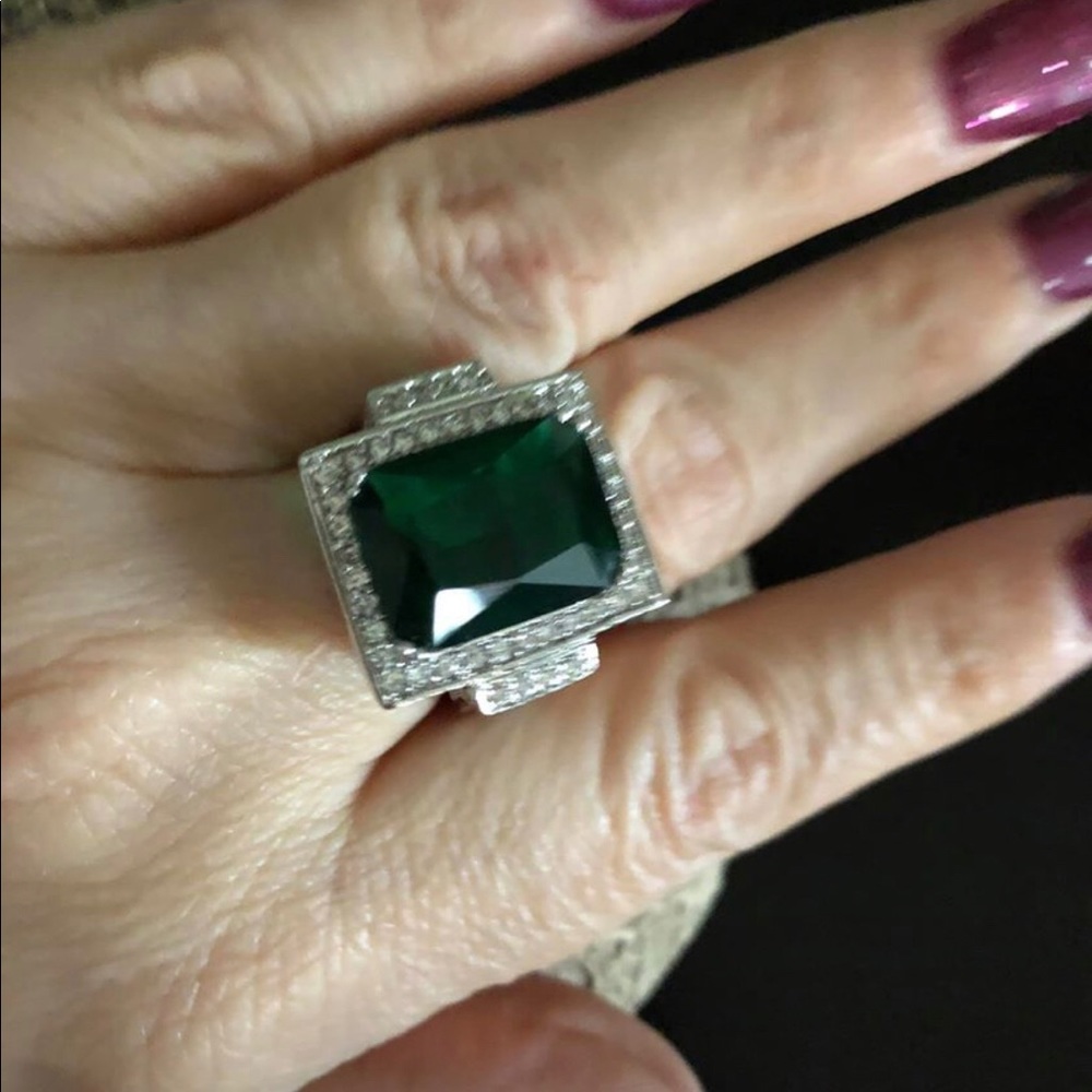 Large Emerald Cocktail Ring